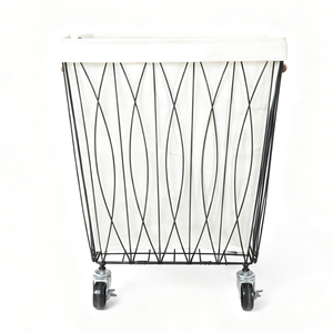 Carrito de Lavandería de Alambre Metálico Estilo Nórdico, <span class=keywords><strong>Cesta</strong></span> de Lavandería con Ruedas para Baño, Lavadero y Dormitorio - Product Image 3