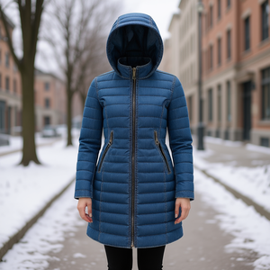 Giacca reversibile in denim blu da donna, taglie dalla S alla 2XL - Product Image 3