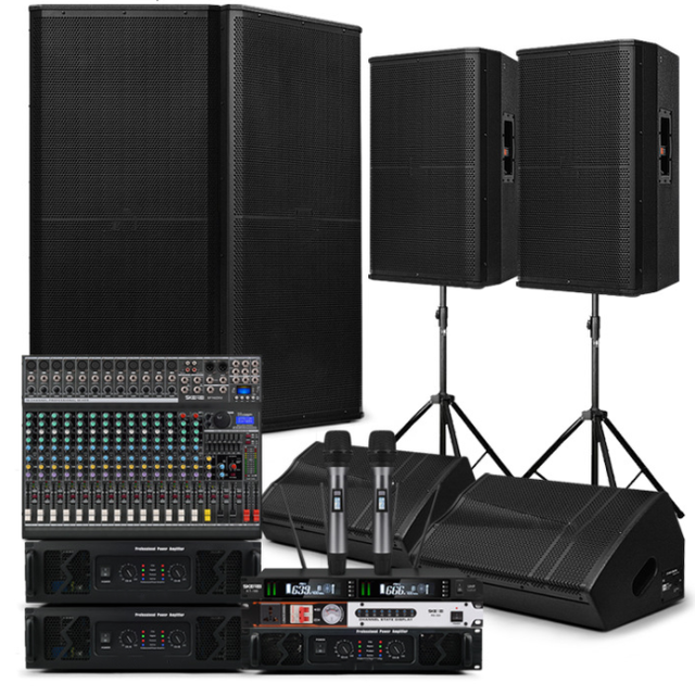 Full Frequency Pro Sound Speaker Active Sound System Dual 15 Inch Passive Speaker Outdoor Sound System