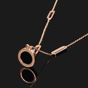 Collar de Oro Rosa con Números Romanos de Madreperla de 12 mm, Cadena para Suéter para Mujer, Regalo para Uso Diario - Product Image 2