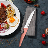 Nouveau design simple Ensemble de couteaux à steak 6 pièces avec manche en plastique coloré