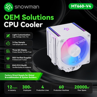 Refroidisseur CPU ARGB Blanc 6 Caloducs Hauteur Standard Espacement RAM Optimisé 768 CFM pour Vendeur en Ligne avec Boîte de Vente au Détail Personnalisée Prêt pour l'OEM