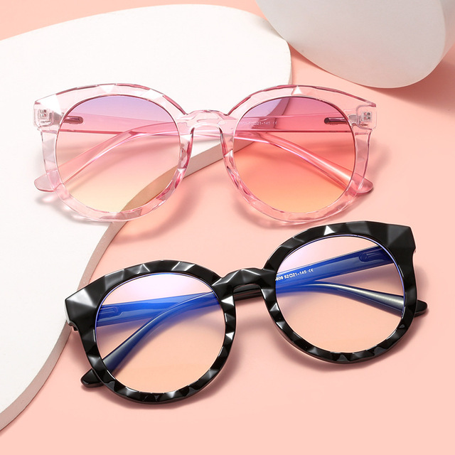New Crystal-Cut Full-Rim Oval Fashion Sunglasses UV400 Trendy Street Style Frames Large-Sized Black Flat-Lens Women Men 5809