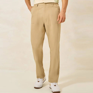 Pantalon de survêtement cargo pour homme à fond ouvert en polaire Pantalon décontracté en sergé de coton avec cordon de serrage Taille élastique Pantalon chino avec poches - Product Image 6