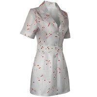 Costume d'infirmière sanglante pour femme, uniforme médical d'horreur, robe avec casquette et poches, pour adulte, sexy, pour Halloween, carnaval et fête