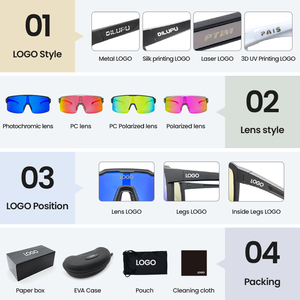 Dilupu venta al por mayor logotipo personalizado mujeres hombres al aire libre UV400 gafas deportivas <span class=keywords><strong>para</strong></span> <span class=keywords><strong>tenis</strong></span> pesca béisbol ciclismo gafas de sol fotocromáticas - Product Image 5