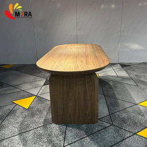 Meubles de salle à manger de luxe extensibles, <span class=keywords><strong>table</strong></span> à manger intérieure extensible en MDF, <span class=keywords><strong>table</strong></span> à manger en bois de chêne brun - Product Image 2