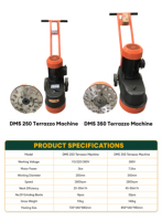 Machine de ponçage de terrazzo DMS250 250mm 3KW pour sols en béton, marbre et époxy – Vente en gros pour distributeurs et fournisseurs en Indonésie
