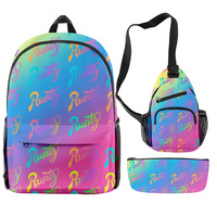 Sac à dos pour homme imprimé par sublimation, imperméable, style streetwear, pour fumeurs, motif Cookie Backwoods RAW, ensemble de 3 pièces, fabriqué en Chine