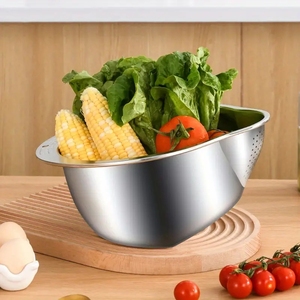 Panier de lavage pour légumes et riz, passoire en acier inoxydable, plateau, bac à laver, accessoires, panier d'égouttage pour la cuisine - Product Image 1