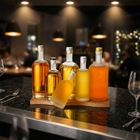 Bouteille personnalisée en verre transparent de 200 ml, 375 ml, 500 ml, 750 ml, 1000 ml pour spiritueux, vin, whisky, vodka, tequila, avec bouchon, résistante au congélateur