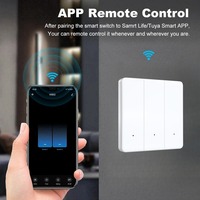 Interrupteur mural intelligent WiFi Tuya de type 86 avec commande tactile, application et commande vocale, norme universelle EU/UK via Alexa Google Assistant