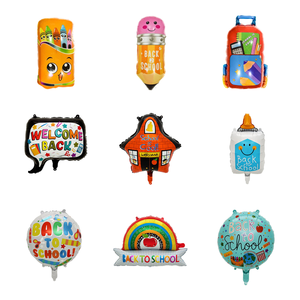 Ballons en aluminium de maison de bus d'étoile colorée pour les décorations de salle de <span class=keywords><strong>classe</strong></span> Ballons d'école arrière Crayons de crayon pour la <span class=keywords><strong>maternelle</strong></span> Halloween - Product Image 1