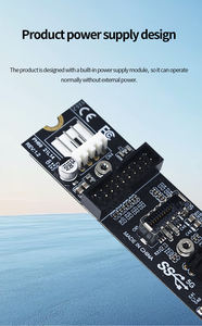 TISHRIC Frontpanel USB 3.1 5Gbps Adapter – <span class=keywords><strong>M</strong></span>.2 <span class=keywords><strong>M</strong></span>-Key PCIe-Karte mit Typ-C & 19/20PIN Dual-Ports - Product Image 6