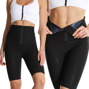 High Waisted Hip Lifting Yoga <b>Pants</b> Black Button <b>Down</b> Shorts Shaping Sports <b>Pants</b> Waist Slimming Tummy Control Sauna Leggings - Product Image 2