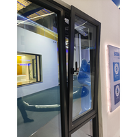 Ventana Abatible de Cristal Inteligente con Marco de Aluminio y Malla de Acero Inoxidable, Estilo de Apertura Abatible, Conecta con el Sistema de Hogar Inteligente, para Uso en la Cocina