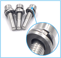 Vis à tête cylindrique antivol en acier inoxydable 304 avec rondelles plates et rondelles à ressort, boulons d'assemblage métriques et impériaux, qualité QLD