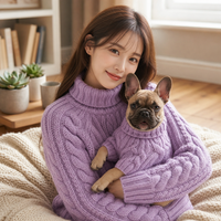 Vêtements en tricot pour animaux de compagnie, chandails assortis pour chiens et humains