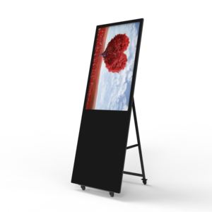 With Wheels P2.5 ultra slim indoor advertising poster floor standing led mirror screen digital signage display led Panel poster