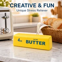 Jouet Squishy en PU Haute Densité à Remontée Lente, Effet Beurre Salé Réaliste, Mousse Anti-Stress Sensorielle pour Adultes