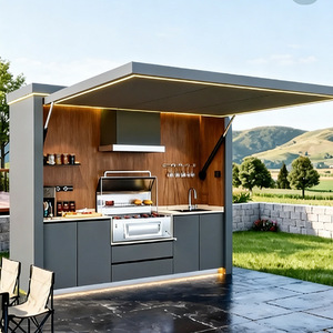Cocina de camping al aire libre con estufa de propano y kit de asador de acero inoxidable para uso en exteriores - Product Image 1