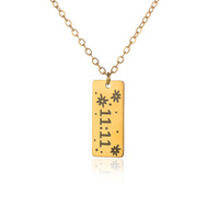 Collier en acier inoxydable plaqué or 18K Double 11 ange numéro collier étanche 11:11 graver pièce carrée collier coeur