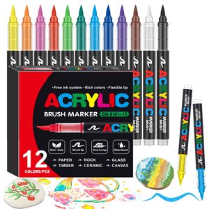 Acrylic Paint Brush Markers 100 Colors Acrylic Paint Pens for Rock, Glass <b>Painting</b>, Ceramic, Wood, Canvas, Fabric, Photo Album - Product Image 1