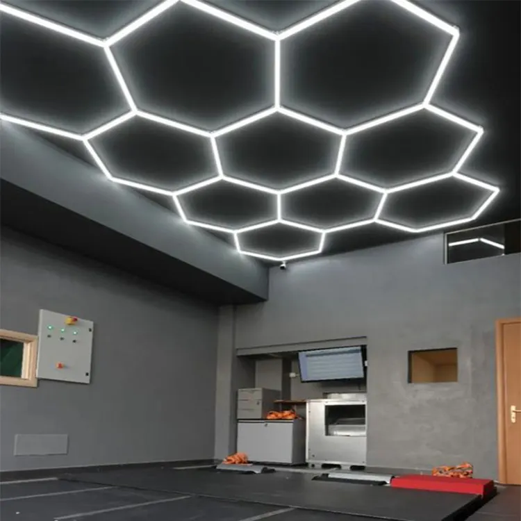 Hexágono de teto de alta qualidade luzes LED detalhe de cabide de teto de luz LED hexagonal para luzes de carro