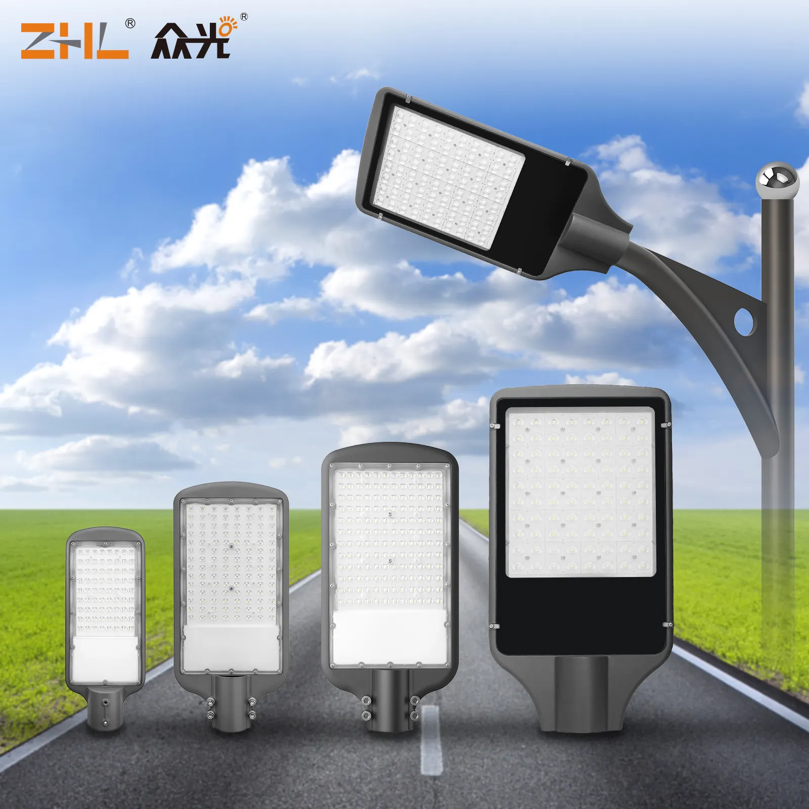 ZGLUX Led sokak lambası 30-200W 120lm/w yüksek lümen IP66 için su geçirmez akıllı şehir açık yol aydınlatması