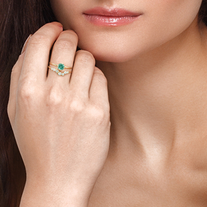 Anillos Apilables Geométricos ROXI con Circonita 5A, Anillo de Nudillo de Circonita en Oro de 18K, Anillo de Plata para Dedo - Product Image 3