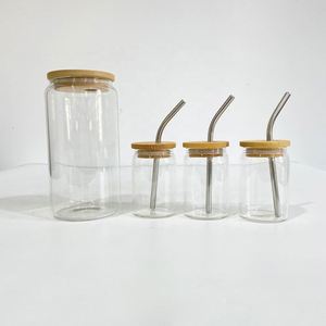 Vasos de chupito mini de 3.5oz transparentes esmerilados para sublimación, con tapa de bambú y pajitas metálicas, desde almacén de EE. UU. - Product Image 2