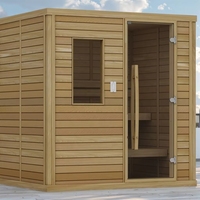 Sauna traditionnel extérieur moderne pour 2 à 4 personnes, vapeur humide et sèche, infrarouge lointain, directement de l'usine