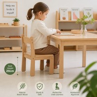 Chaise pour enfants en bois de hêtre Chuangjin, hauteur d'assise 20 cm, style Montessori, pour maternelle et garderie, vente en gros