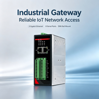Gateway Industrial Modbus IoT para Riel DIN, 2 Puertos Gigabit Ethernet, 8 Puertos RS232/485 Ópticamente Aislados, Servidor/Cliente TCP/UDP, 9-60VDC