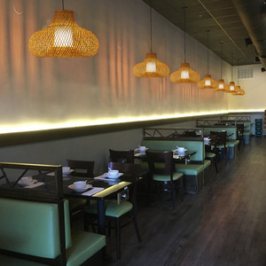 โคมไฟไม้ไผ่ทรงกลม E27 LED หัวเดียว สำหรับร้านอาหารจีน ห้องน้ำชาเซน ตกแต่งบ้านสไตล์ญี่ปุ่น - Product Image 1