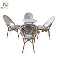 Ensembles de table et de chaise d'extérieur ronds de style nordique français de balcon de ménage pour le porche d'entrée de cafétéria