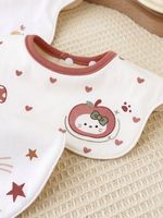 Baby Double-layer Combed Cotton Waterproof Bib Drool Towel Spit Newborn One-way Moisture Absorption 360-degree Rotation Cartoon