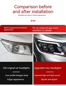 ไฟหน้ารถยนต์ FT สำหรับ Navara NP300 ปี 2014-2022 ไฟหน้าโปรเจคเตอร์ LED พร้อมไฟวิ่งกลางวัน อุปกรณ์ตกแต่งรถยนต์สำหรับนิสสัน - Product Image 6