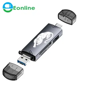 在线3D徽标6合1 USB 3.0读卡器SD tf卡USB闪存驱动器OTG适配器