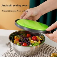 Ensemble de 3 pièces de rangement alimentaire portable en acier inoxydable, style coréen, grande capacité, pour réfrigérateur, conservation des aliments, écologique