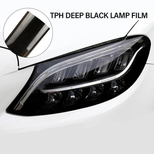 30cm * 10M brillo transparente luz negro humo TPH película tinte faro trasero envoltura cubierta pegatina para autocuración antiarañazos - Product Image 5