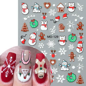 Vente flash : Nouvelle collection de Noël 5D, autocollants pour ongles en relief, design en plastique <span class=keywords><strong>2D</strong></span>, motif de renne et de flocon de neige, compatible avec l'art - Product Image 3