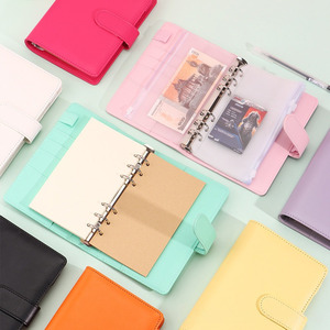 Creative A6 Binder Notebook Zipper Bag Macaron PU Leather Loose-Leaf Blank Kraft Paper Notebook - Product Image 5