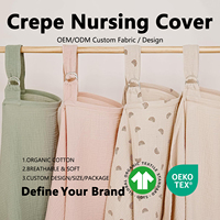 Vente en gros de couvertures d'allaitement portables pour bébé, respirantes, en mousseline de coton biologique 100%, crêpe, logo personnalisé, couverture d'allaitement pour l'allaitement au sein