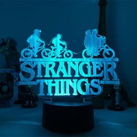 Veilleuse LED 3D pour séries TV américaines, à changement de couleur, avec capteur tactile, double face, en plastique, style gaming