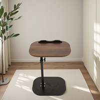 Bureau d'ordinateur contemporain en bois réglable avec design rotatif pour la maison, le bureau, le salon, la salle à manger ou le balcon
