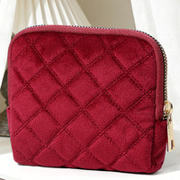 Petite trousse de voyage vintage pour bijoux, mini sac à fermeture éclair en velours, pochette organisatrice pour bracelets, bagues, boucles d'oreilles, sac de rangement pour bijoux