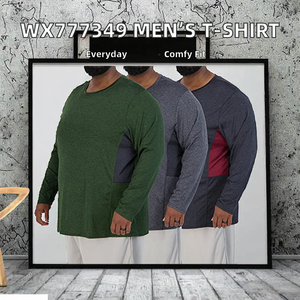 Camiseta Casual de Manga Larga con Cuello Redondo para Hombre WX777349, Transpirable, de Spandex/Algodón, con Diseño de Parches - Product Image 2