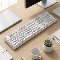 Clavier filaire 104 touches USB, clavier d'ordinateur à membrane, étanche, ergonomique, clavier multimédia pour ordinateur portable, tablette, bureau