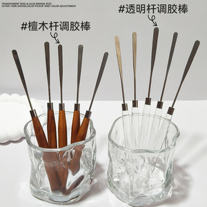 Japanese Style Nail Gel Mixing Stick Wooden Handle Ultra Thin Shovel For Nail Art Color Adjustment Set - Product Image 1